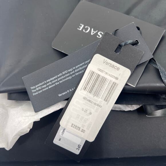 Versace Lattice High Waist Latex Leggings Sz 38/ US 2/ XS - Picture 5 of 11